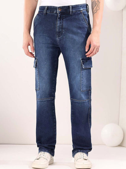 Men Straight Fit Mid-Rise Light Fade Jeans