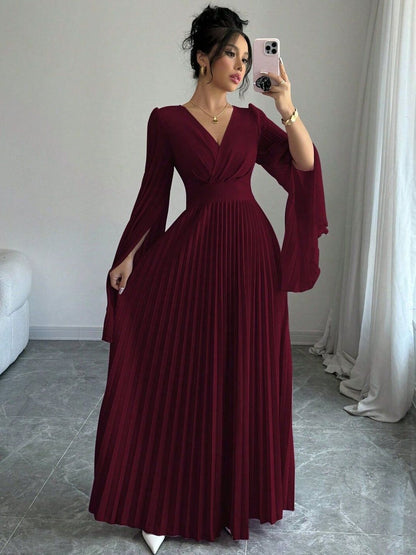 Flared Sleeve Maxi Dress
