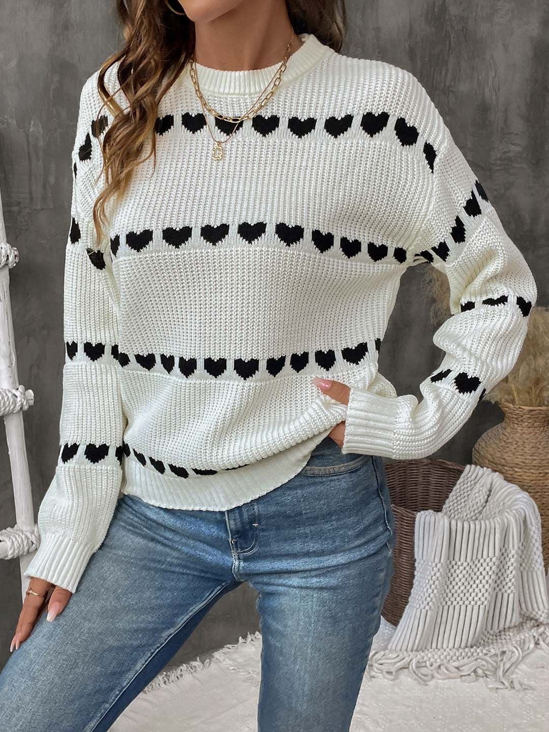 NOWI Women Printed Round Neck Pullover