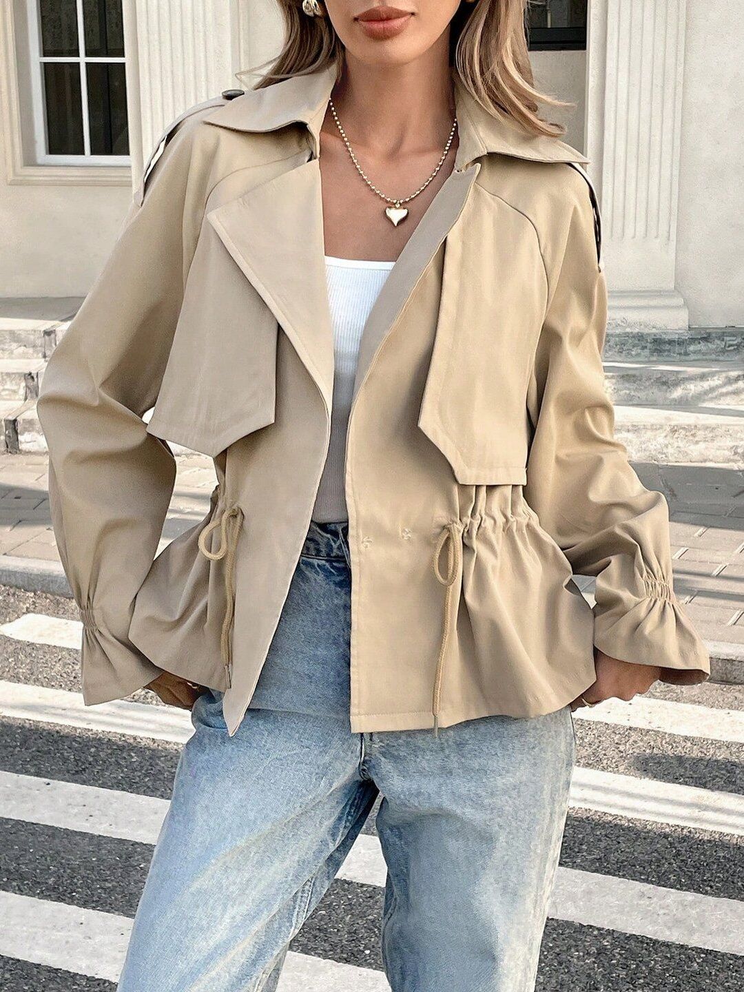 Women Lightweight Open Front Jacket