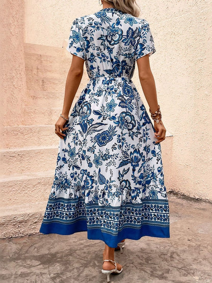 Floral Print A-Line Midi Dress