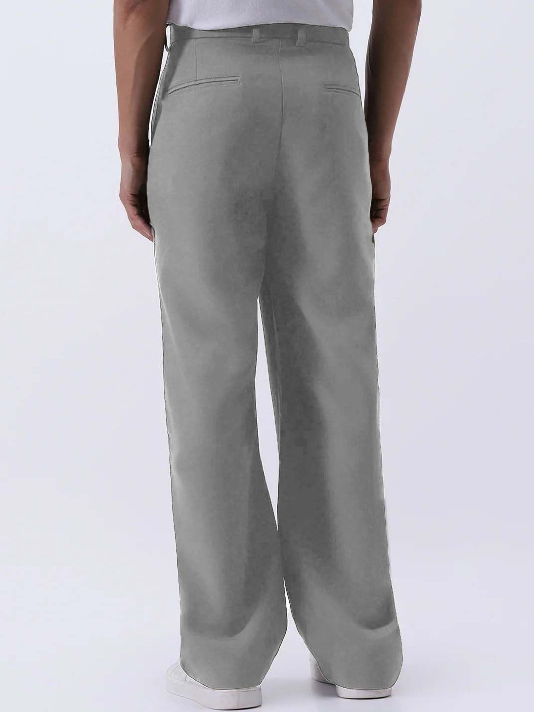 Men Straight Fit Wrinkle Free Pleated Trousers