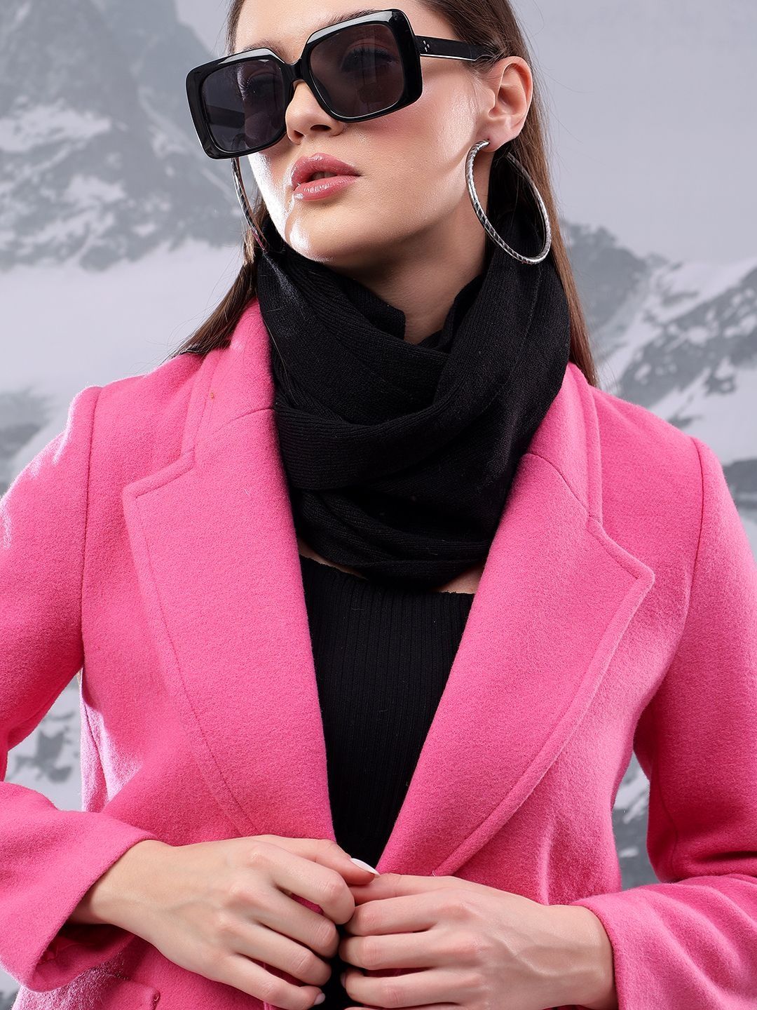 Nowi Solid Single Breasted Coats