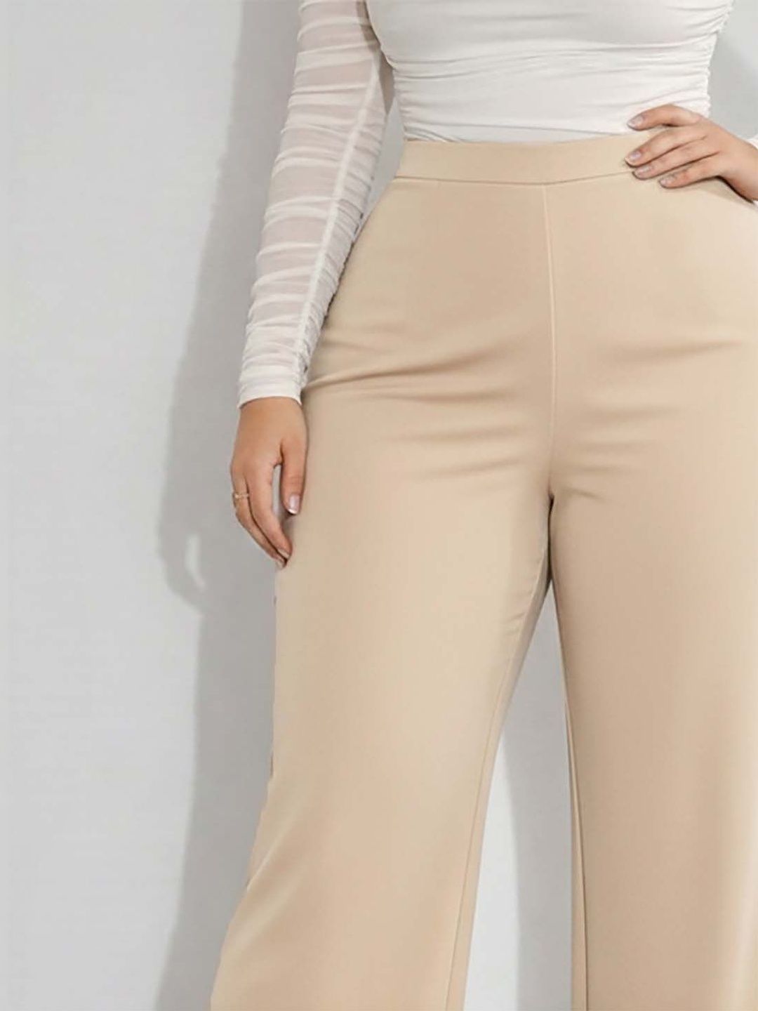Women Straight Fit Wrinkle Free Trousers