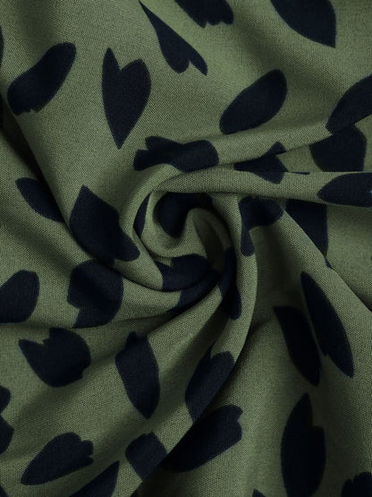 Women's Grey Nowi Print Bishop Sleeve A-Line Dress