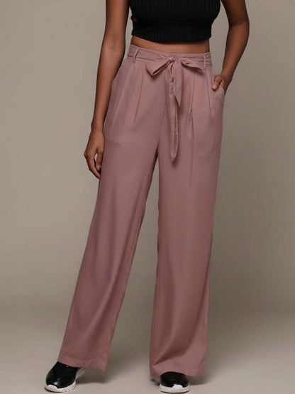 Women High-Rise Wrinkle Free Pleated Trousers