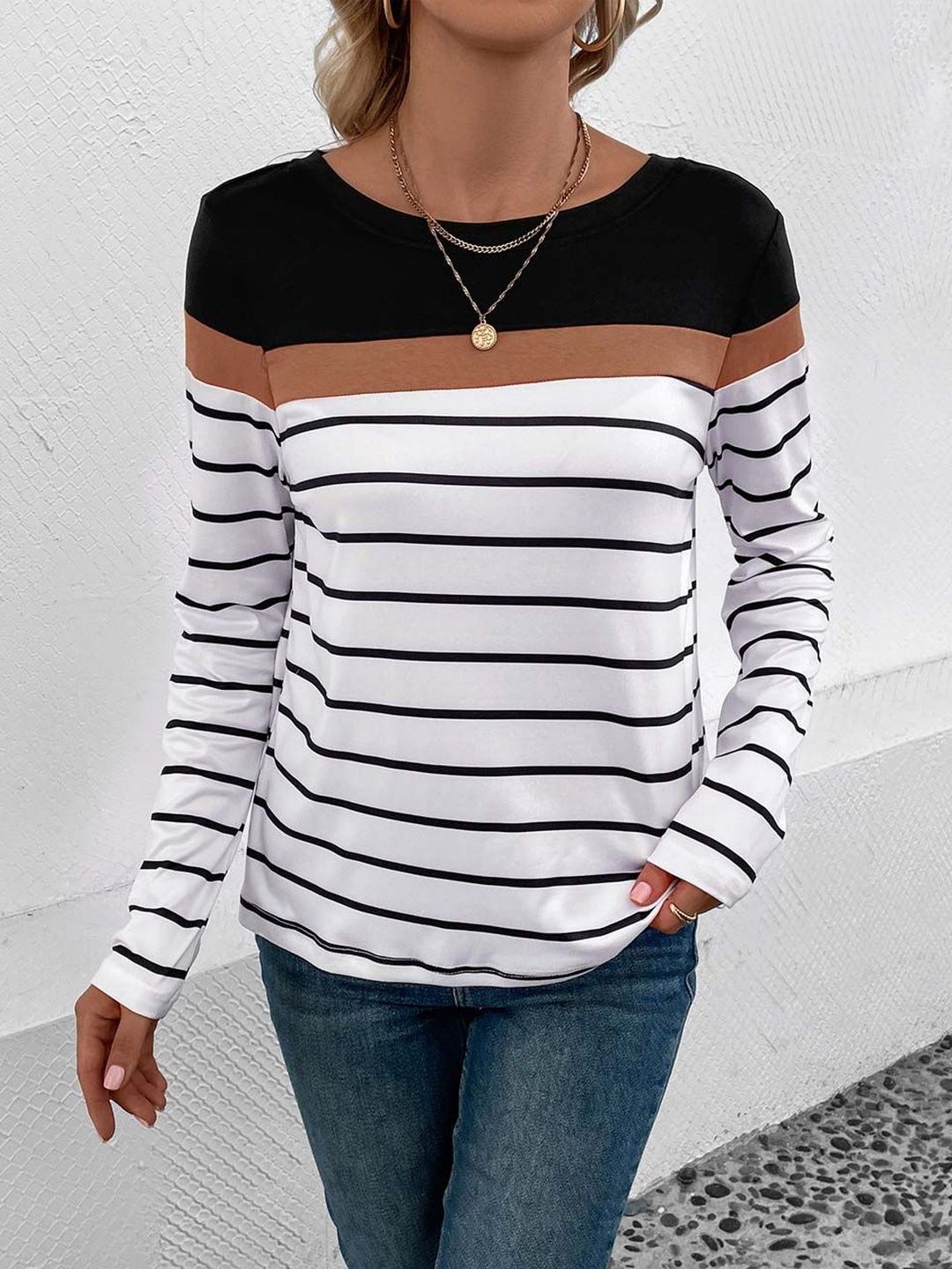 NOWI Women Striped T-shirt