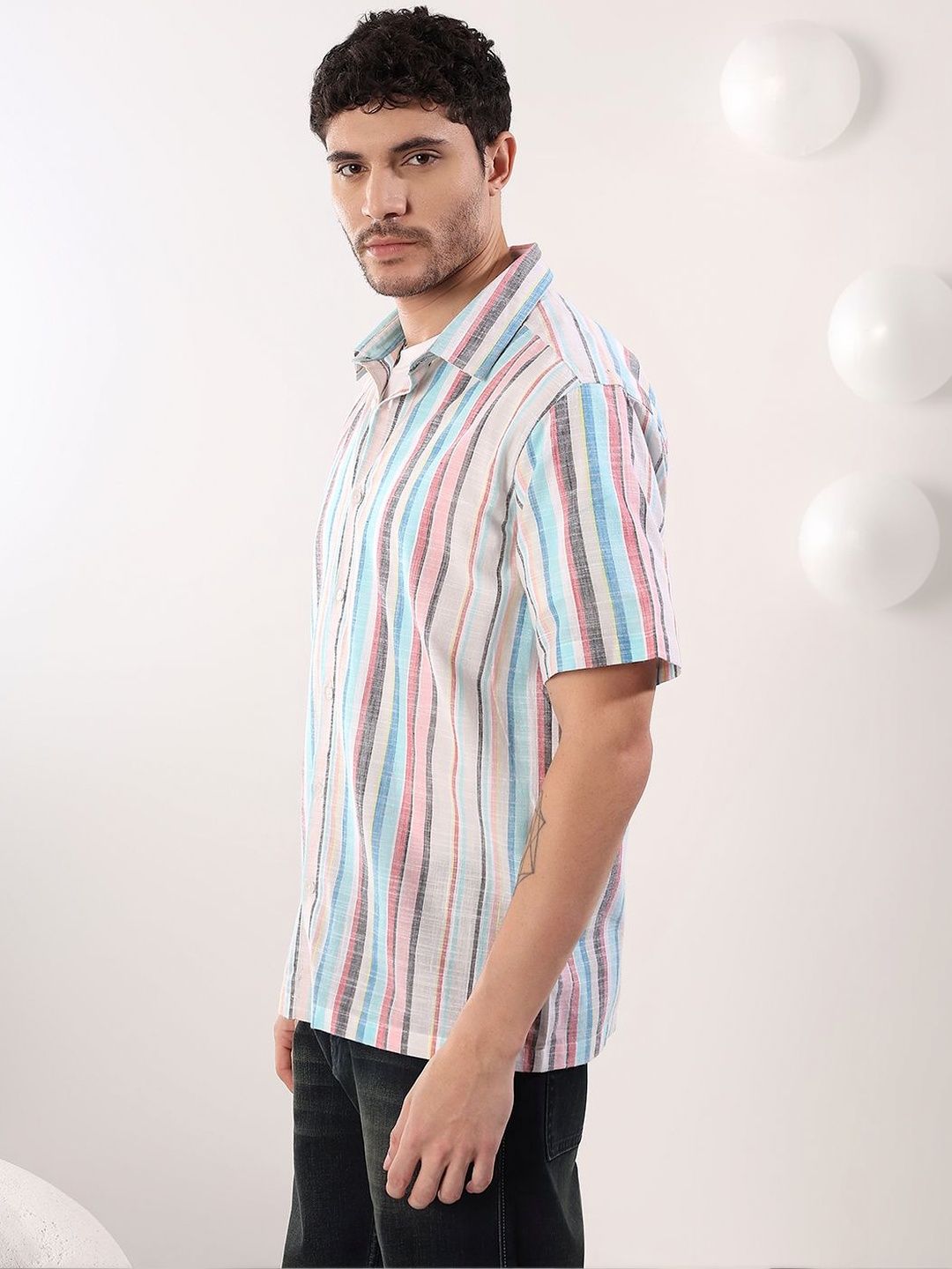 NOWI Men Striped Casual Shirt