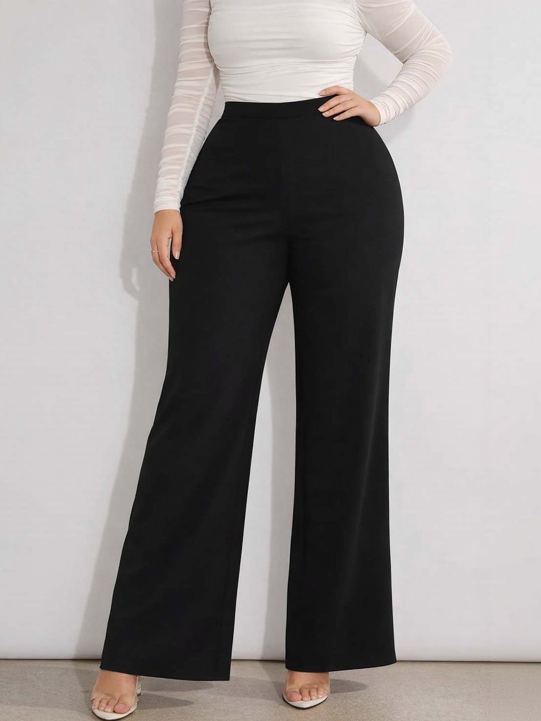 Women Straight Fit Wrinkle Free Trousers