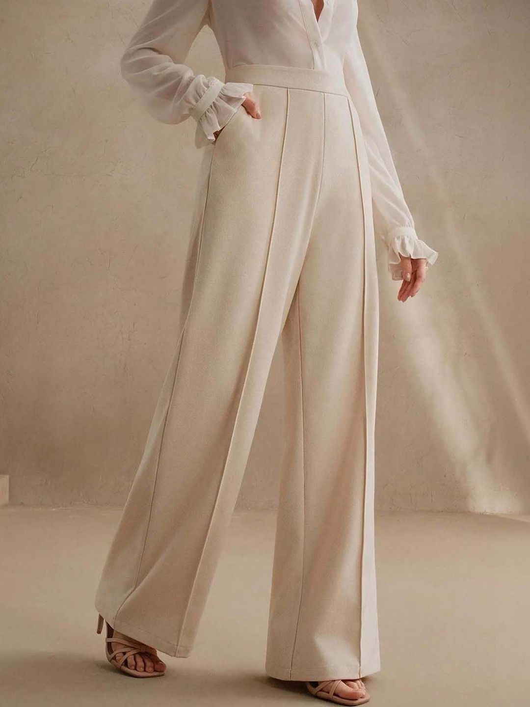 Women Straight Fit High-Rise Trousers