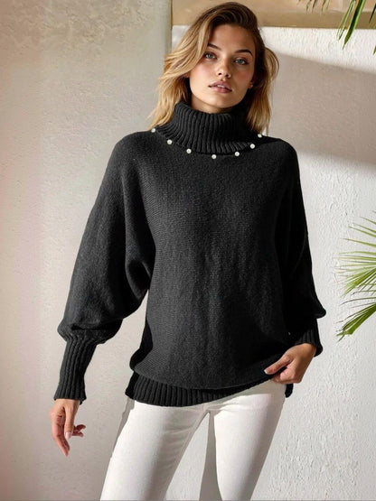 Pullover in Black acrylic - Nowi Korean Fashion