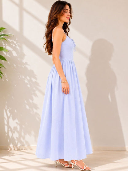 Striped A-Line Maxi Dress