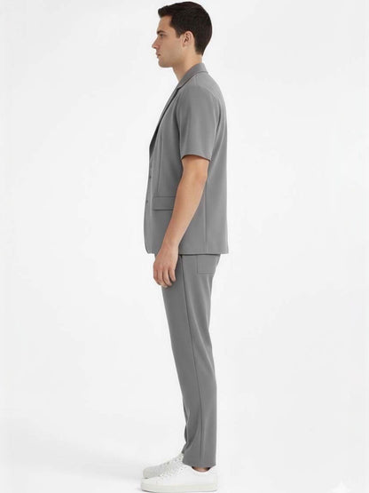 Solid Blazer with Trousers