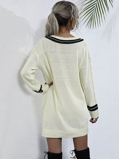 Women's Grey Nowi Women Cable Knit Pullover Printed