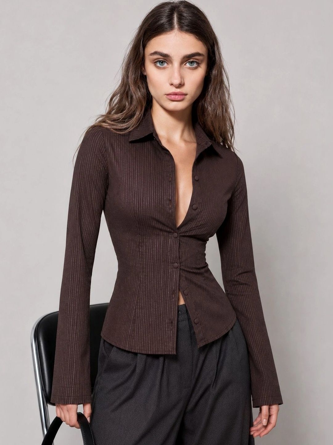Women Slim Fit Striped Casual Shirt