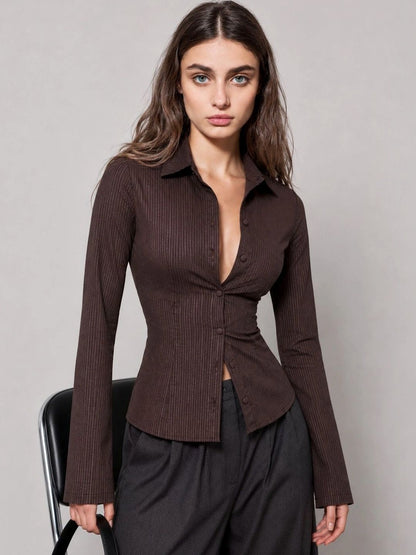 Women Slim Fit Striped Casual Shirt