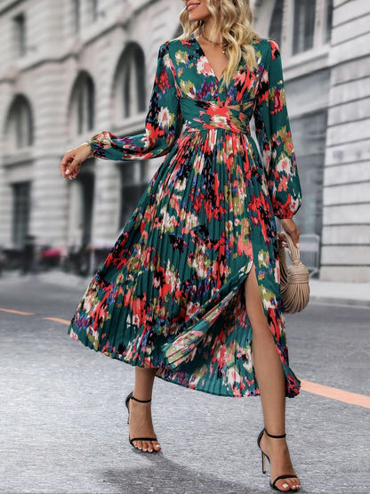 Women's Nowi Floral Midi Dress With Pleated Skirt