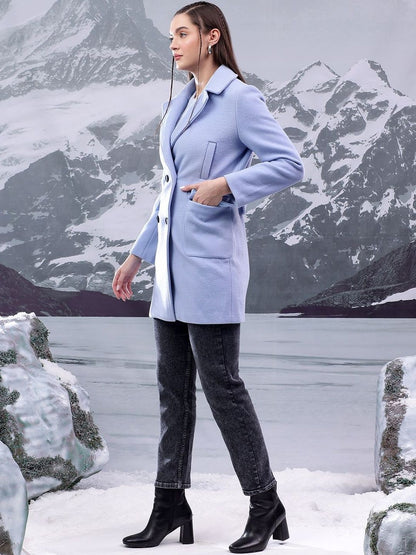 Women Notched Lapel Double-Breasted Casual Blazers