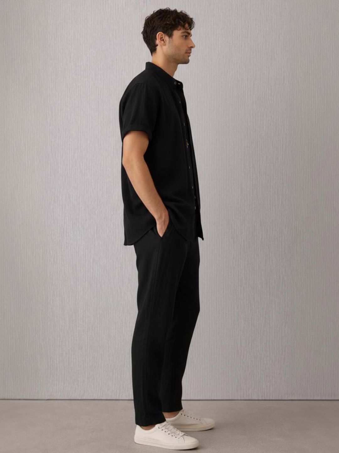 Men Solid Shirt & Trouser Co-Ord Set