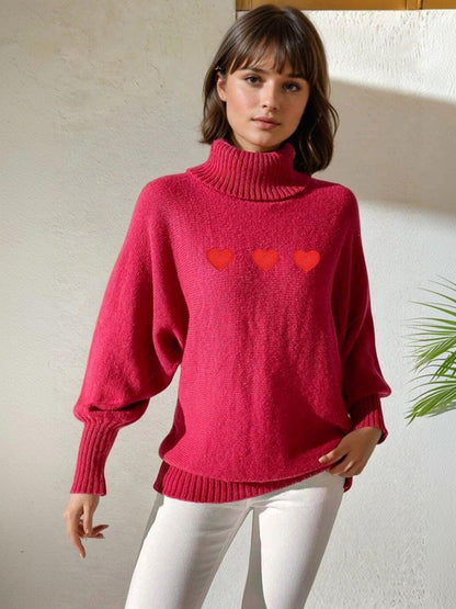 Printed Pullover with Embroidered Detail in Pink acrylic - Nowi Korean Fashion