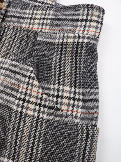 Women's Grey Checked Pinafore Dress
