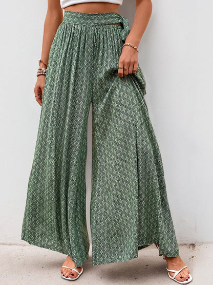 Women Printed Loose Fit High-Rise Non Iron Trousers