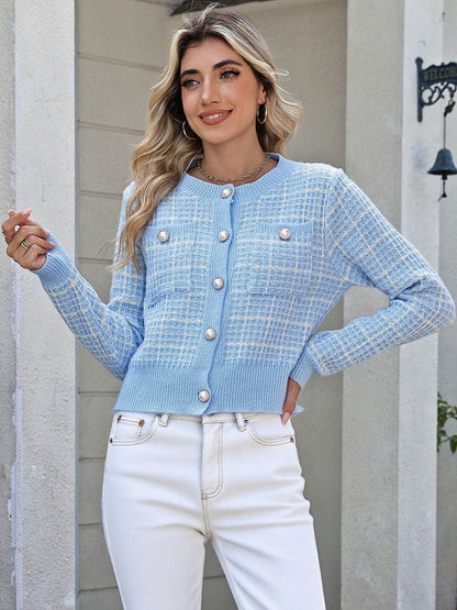 Women Checked Cardigan