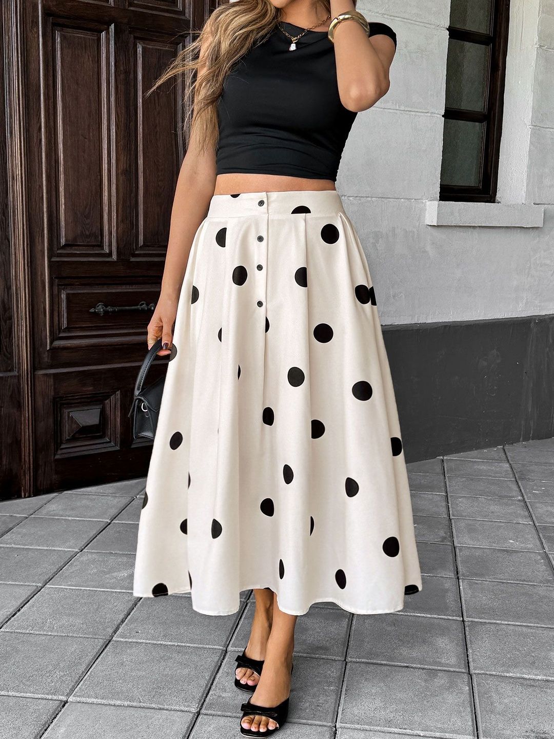 Polka Dot Maxi Skirt