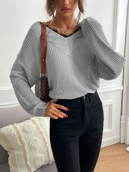 Women's Grey Pullover Blend Printed Regular Fit