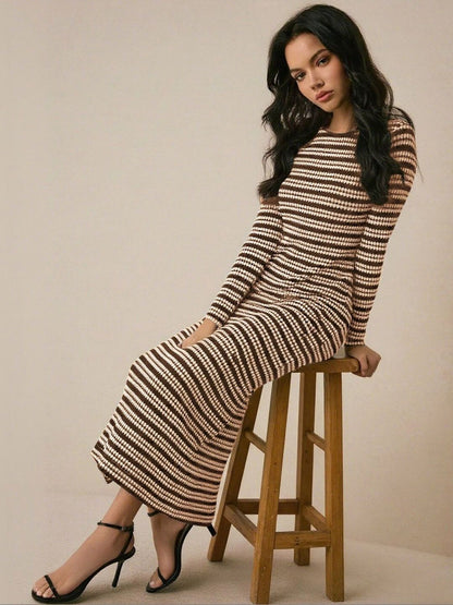 Striped Sheath Midi Dress