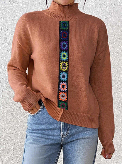 Women Printed Pullover with Embellished Detail