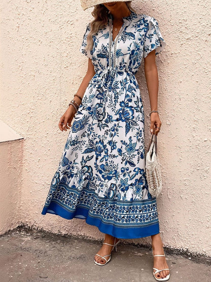 Floral Print A-Line Midi Dress