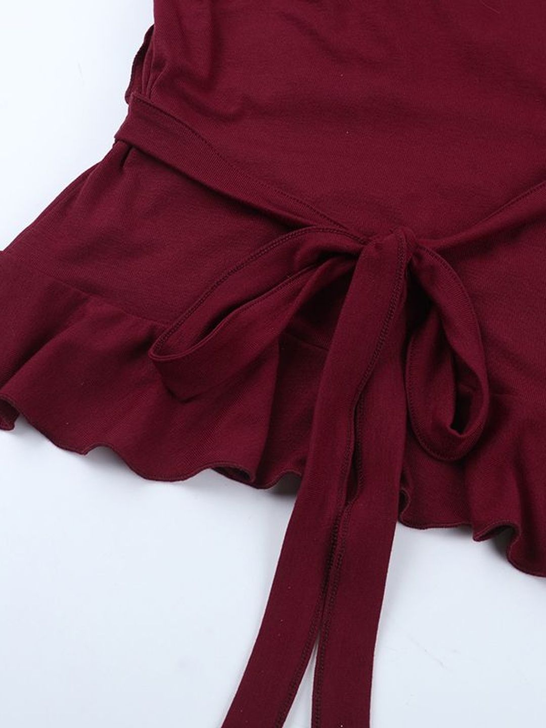 NOWI Ruffles Cotton Wrap Top