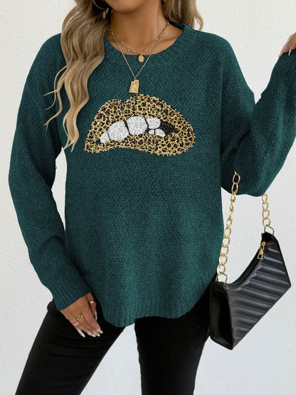 Women Animal Printed Pullover with Embellished Detail