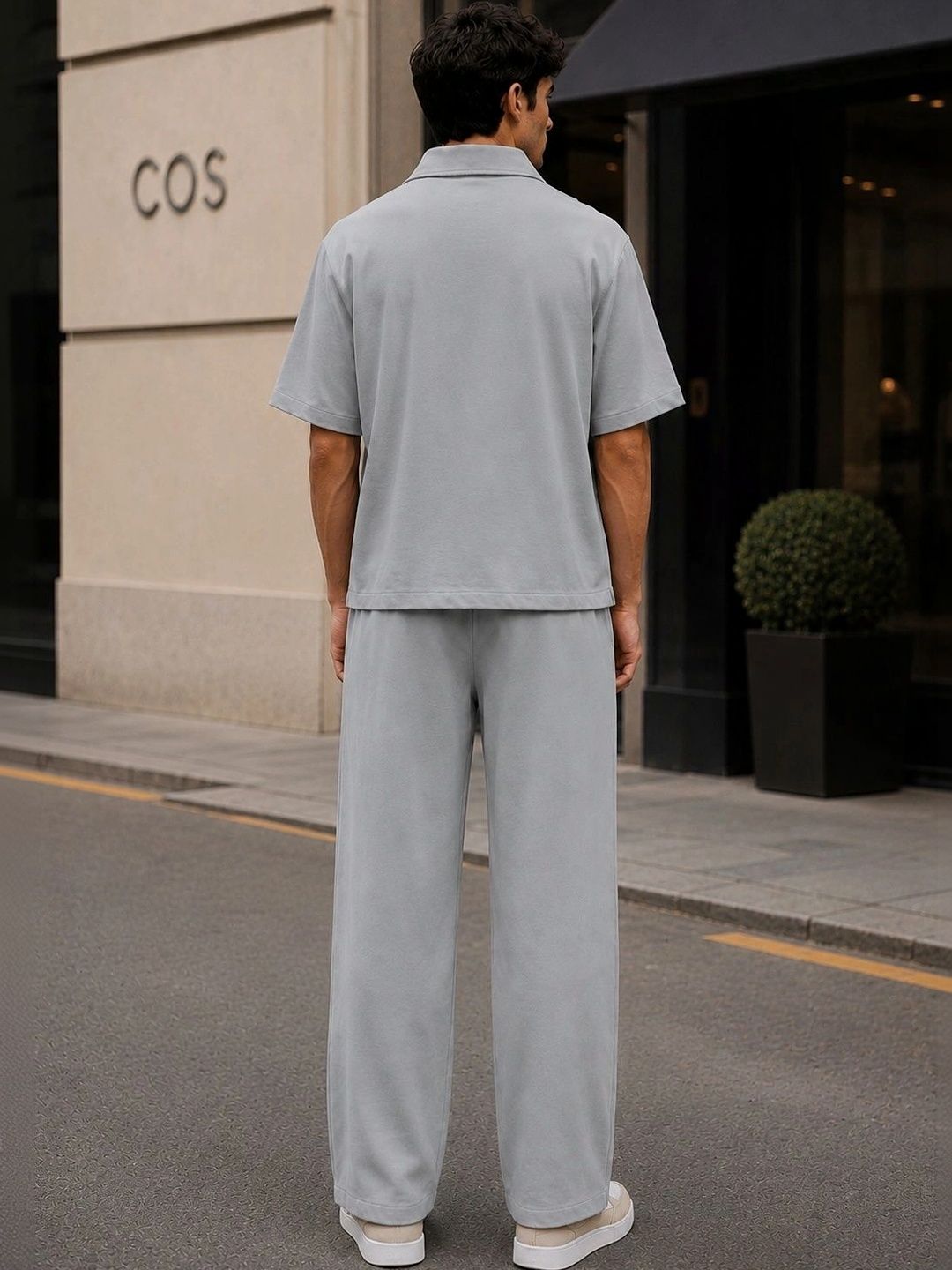 Solid Shirt with Trousers