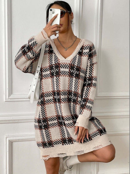 Women Checked Pullover