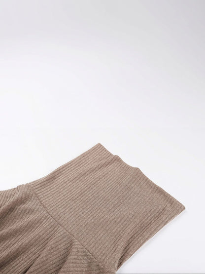 Women's Beige Nowi Women Ribbed Pullover Blend Printed