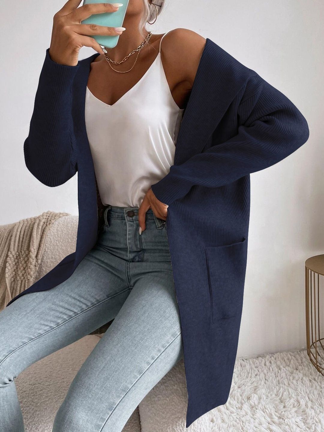 NOWI Ribbed Cardigan Style 498 - Nowi Korean Fashion