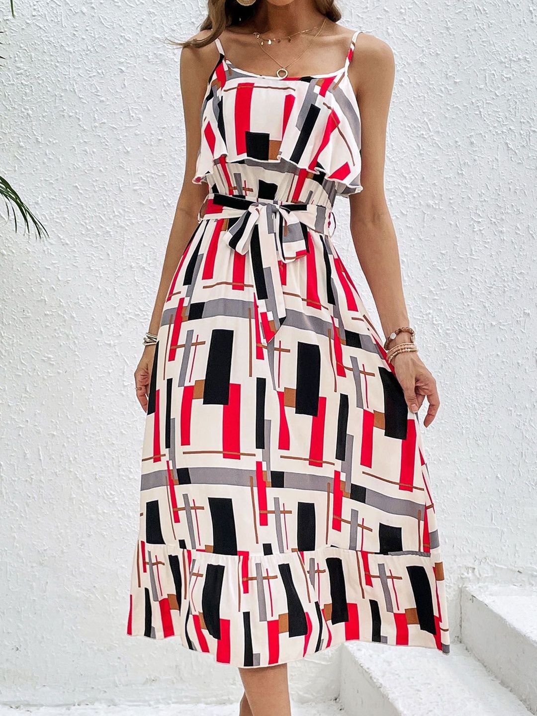 Print Fit & Flare Midi Dress