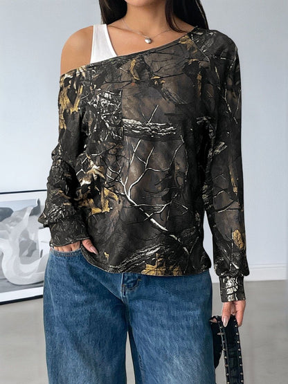 Women Camouflage Printed T-shirt