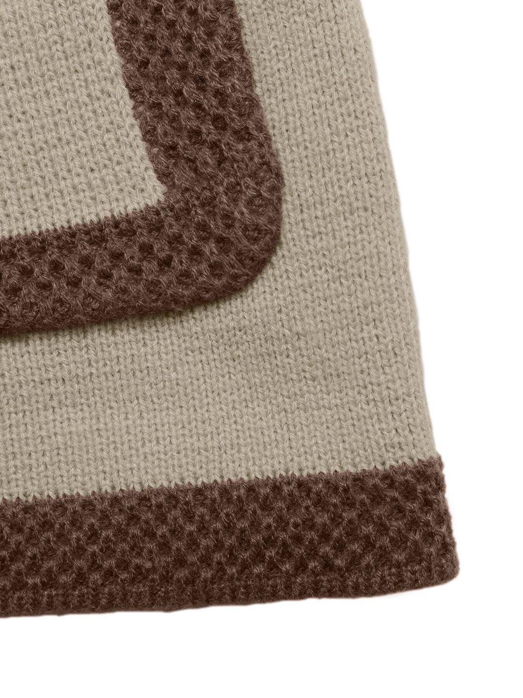 Women's Beige Colourblocked Cardigan