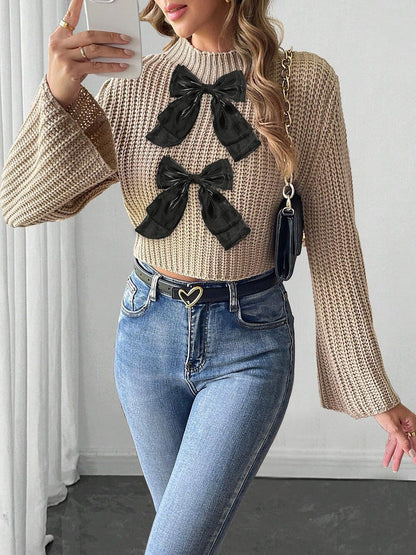 Women Ribbed Crop Pullover