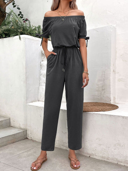 Off-Shoulder Basic Jumpsuit