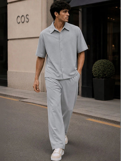 Solid Shirt with Trousers