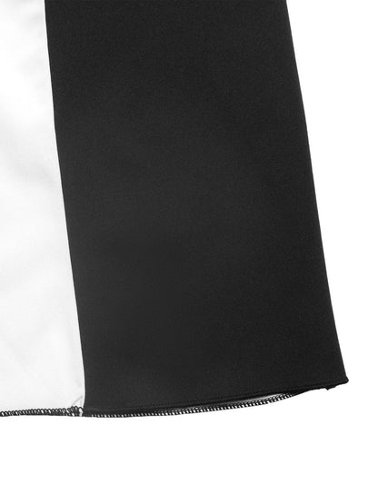 Women's Black Colourblocked Bell Sleeve A-Line Maxi Dress