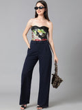 Women High-Rise Solid Regular Fit Formal Trousers