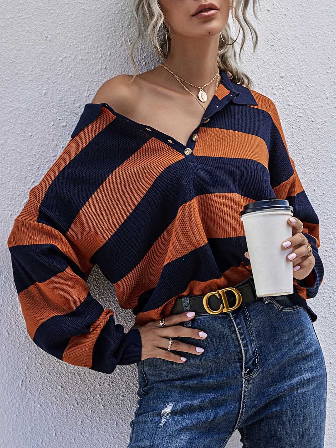 Women Striped Sweatshirt