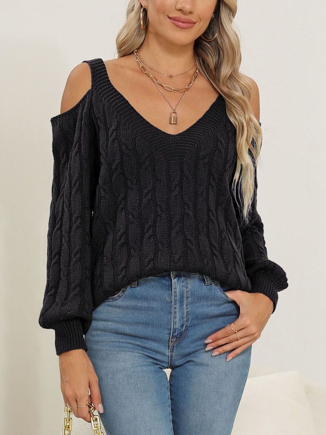 Women Cable Knit Pullover
