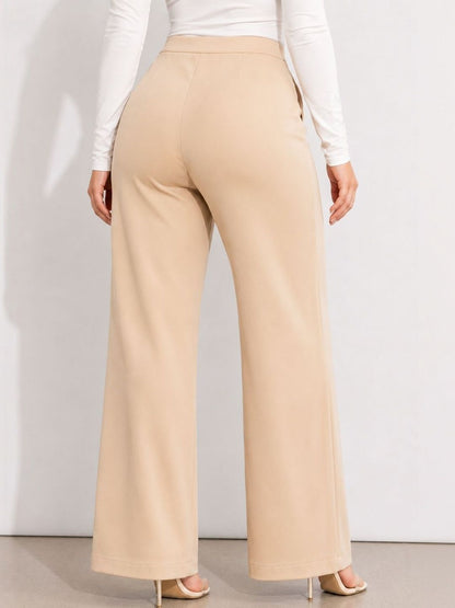 Women Relaxed Straight Fit High-Rise Trousers