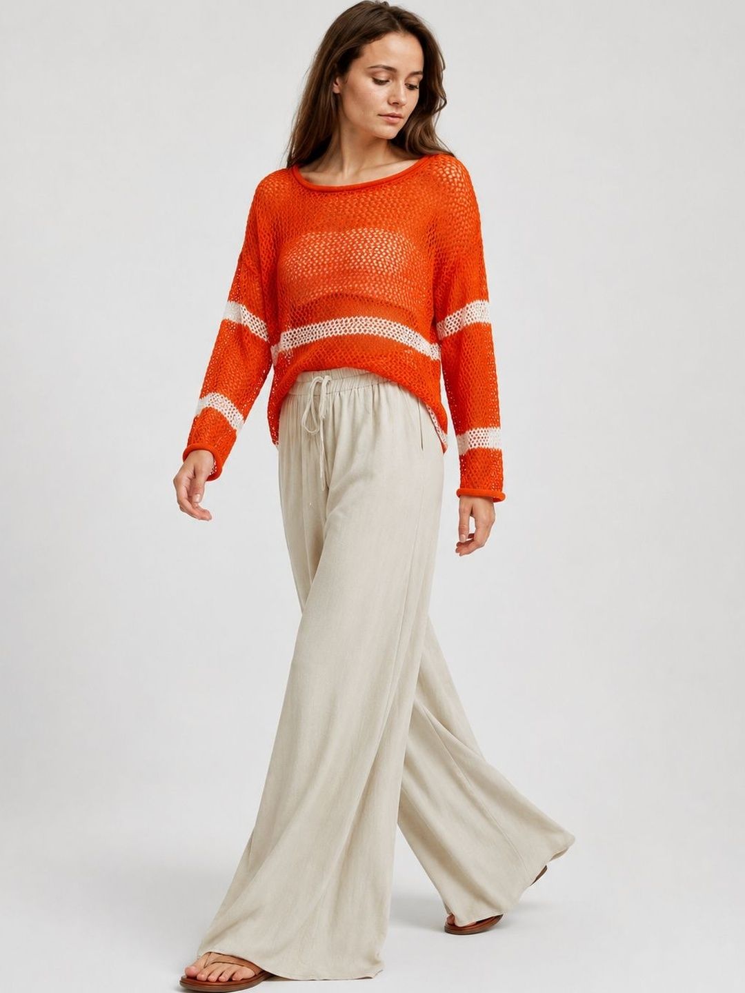 Women Relaxed Loose Fit High-Rise Trousers